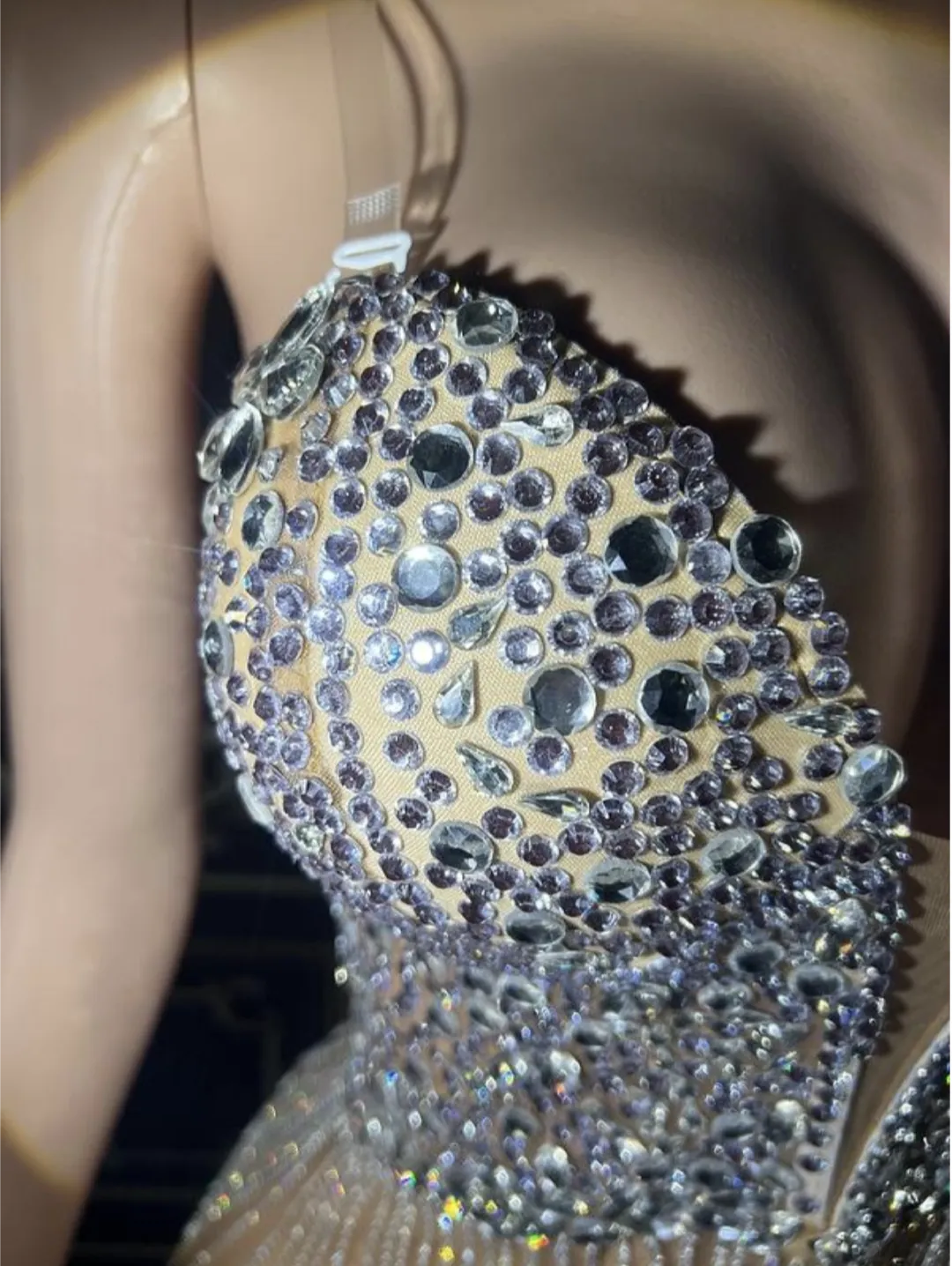 Maxi Rhinestone Chains Dress