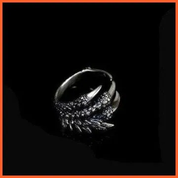 Men Gothic Vintage Cool Eagle Claw Evil Skeleton Skull Ring