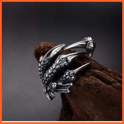 Men Gothic Vintage Cool Eagle Claw Evil Skeleton Skull Ring
