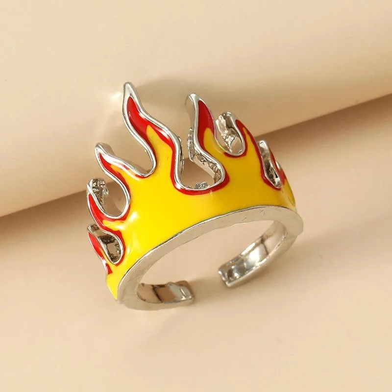 Men's Punk Fire Flame Ring