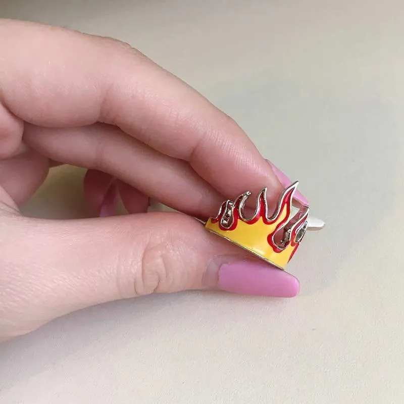 Men's Punk Fire Flame Ring