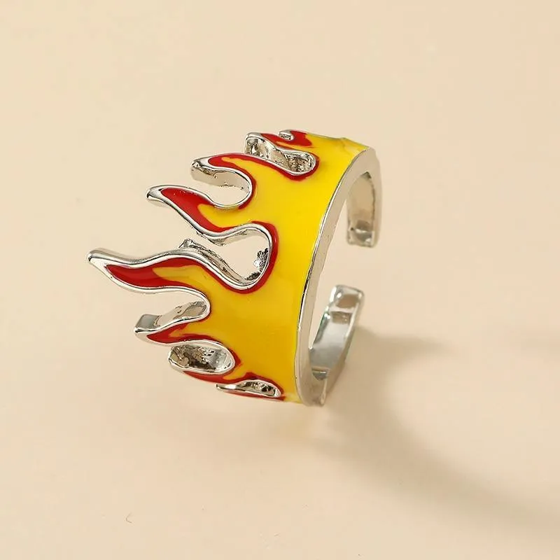 Men's Punk Fire Flame Ring