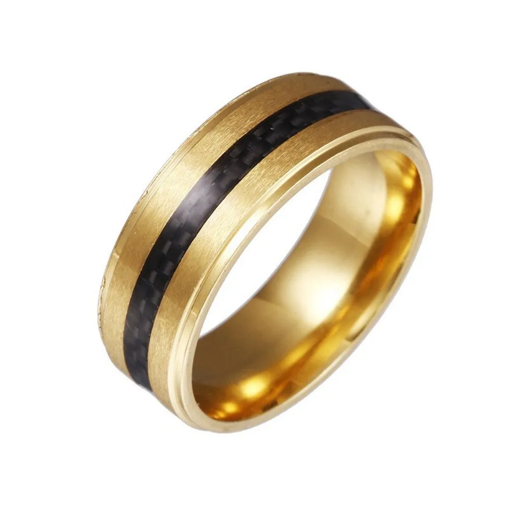 men's rings two tone stainless polished beatiful inlay stylish men's rings ✈️ free.shipping