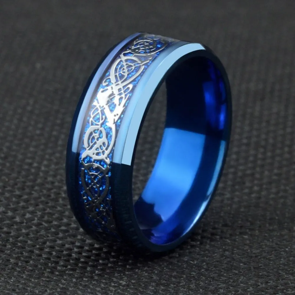 men's rings two tone stainless polished beatiful inlay stylish men's rings ✈️ free.shipping