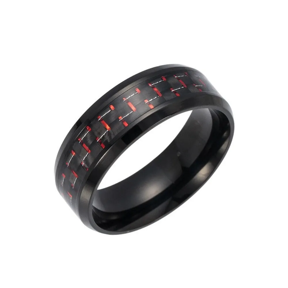 men's rings two tone stainless polished beatiful inlay stylish men's rings ✈️ free.shipping