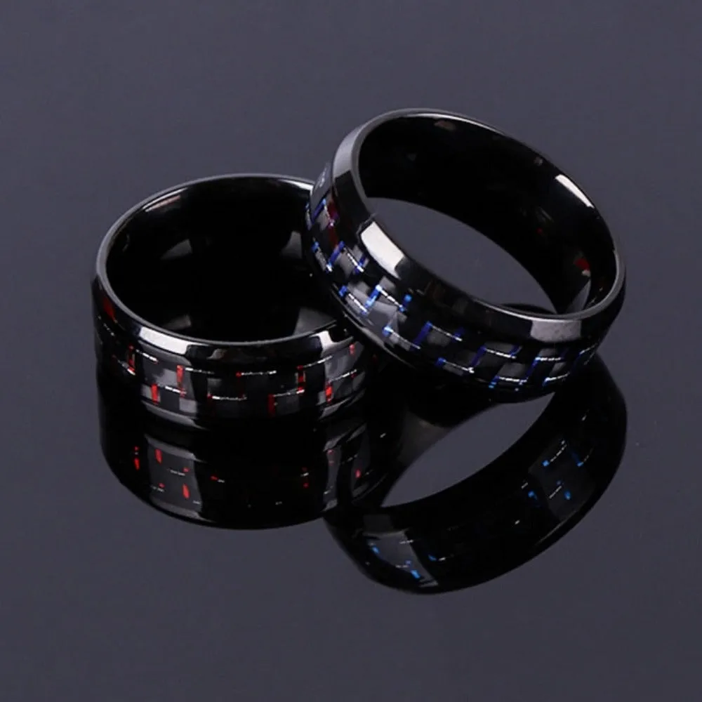 men's rings two tone stainless polished beatiful inlay stylish men's rings ✈️ free.shipping