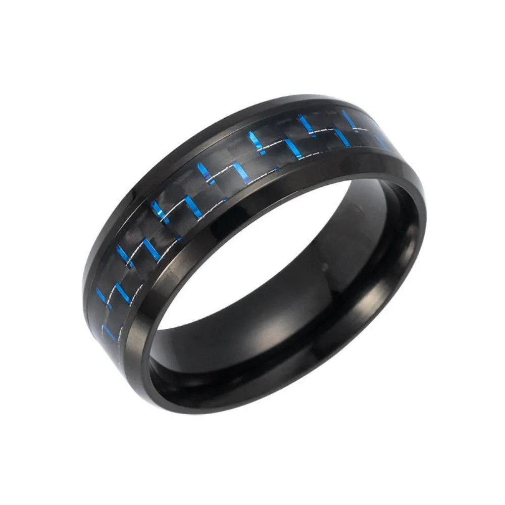 men's rings two tone stainless polished beatiful inlay stylish men's rings ✈️ free.shipping