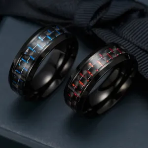 men's rings two tone stainless polished beatiful inlay stylish men's rings ✈️ free.shipping