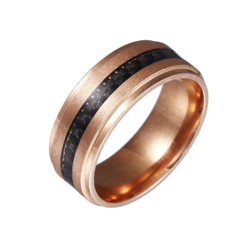 men's rings two tone stainless polished beatiful inlay stylish men's rings ✈️ free.shipping