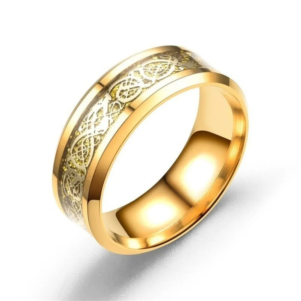 men's rings two tone stainless polished beatiful inlay stylish men's rings ✈️ free.shipping