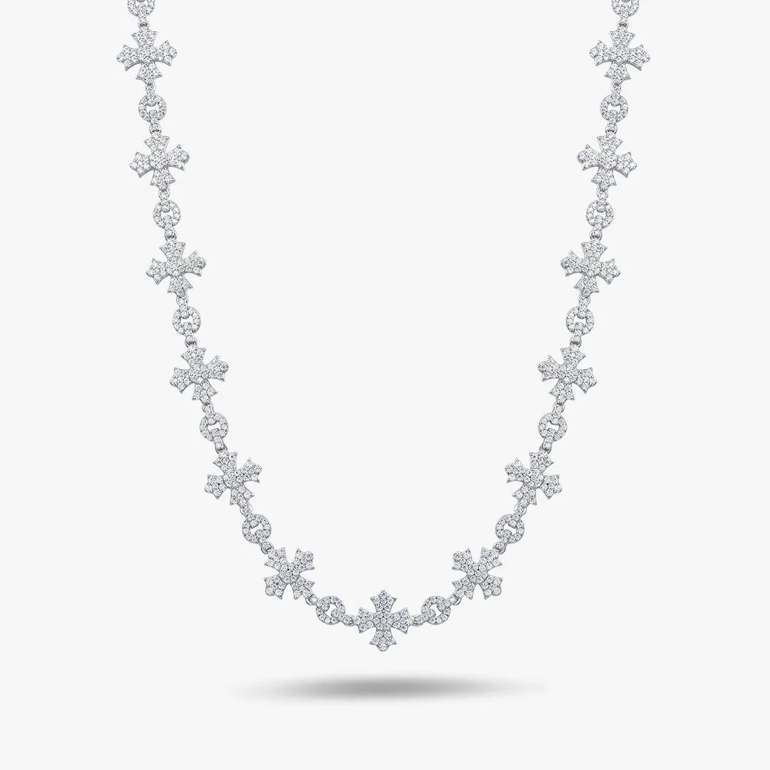 Moissanite S925 Micro Pave Cross Link Chain
