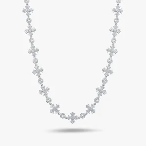 Moissanite S925 Micro Pave Cross Link Chain