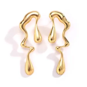 Molten Gold Drip Earrings