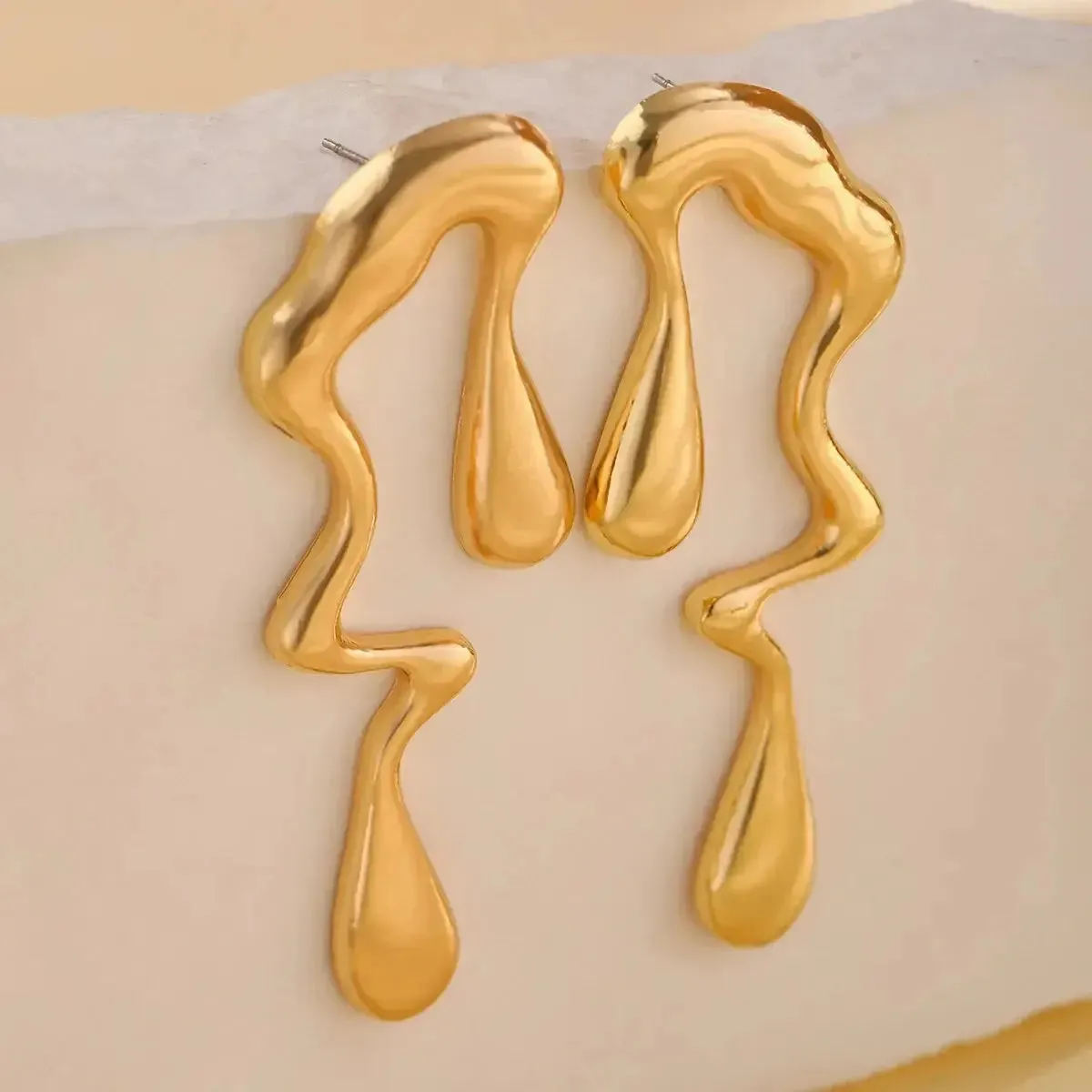 Molten Gold Drip Earrings