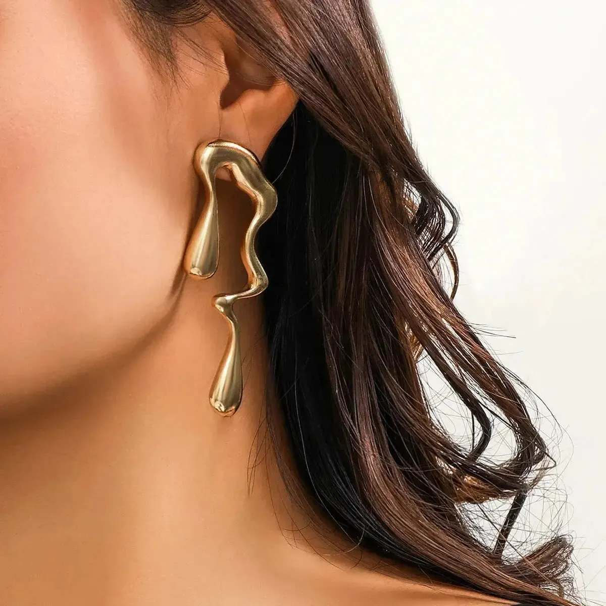 Molten Gold Drip Earrings