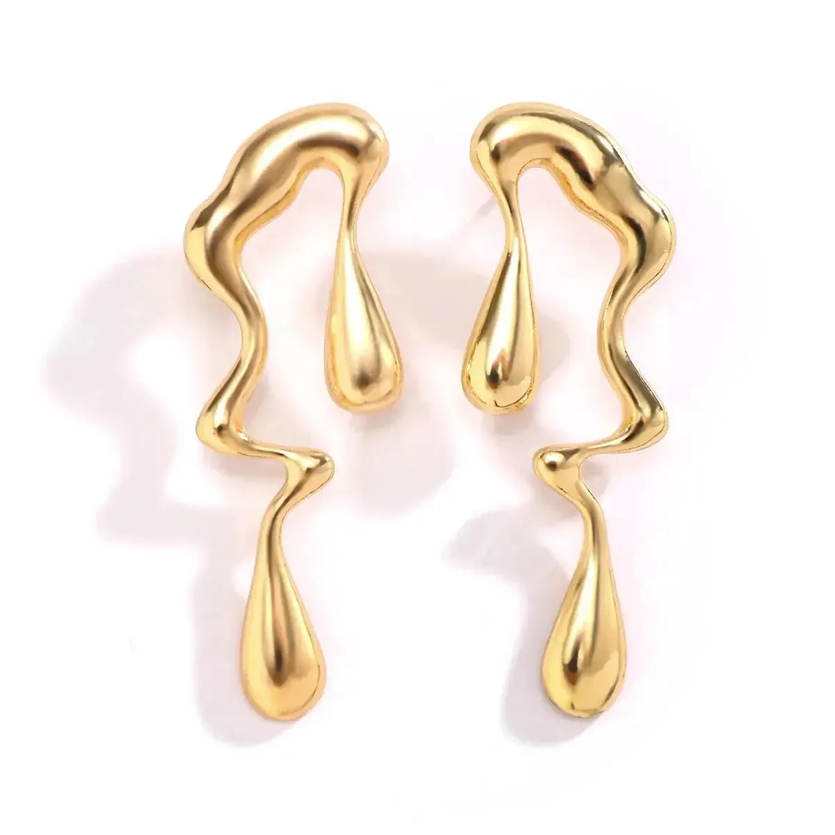 Molten Gold Drip Earrings