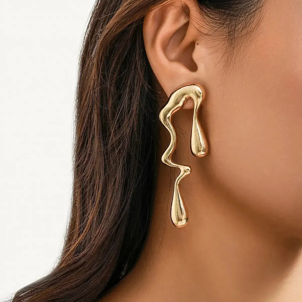Molten Gold Drip Earrings