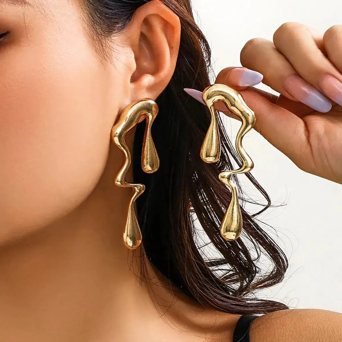 Molten Gold Drip Earrings