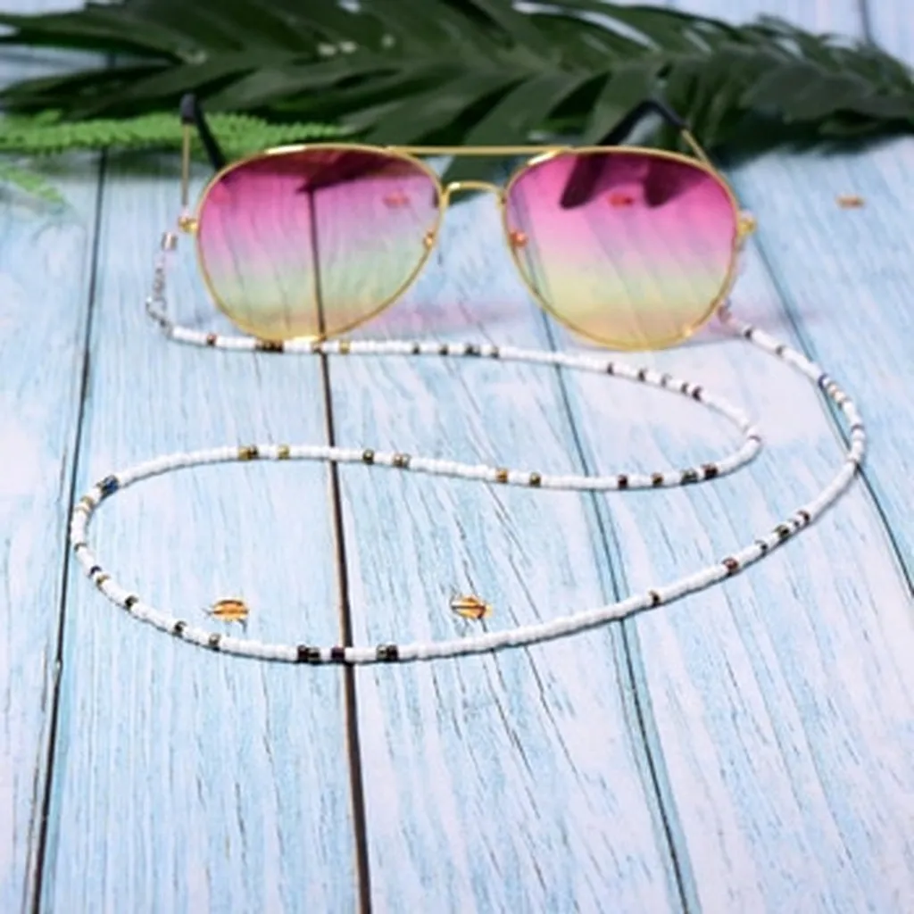 MOON GIRL Colorful Seed Beads Eyeglass Chains Street Stylish Brillenketten Girl Fashion Sunglasses Chain Eyewears Cord Holder