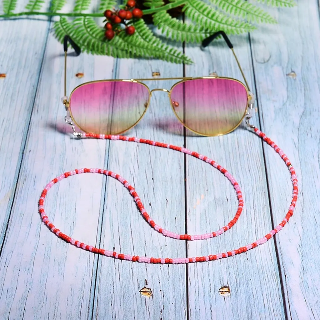 MOON GIRL Colorful Seed Beads Eyeglass Chains Street Stylish Brillenketten Girl Fashion Sunglasses Chain Eyewears Cord Holder