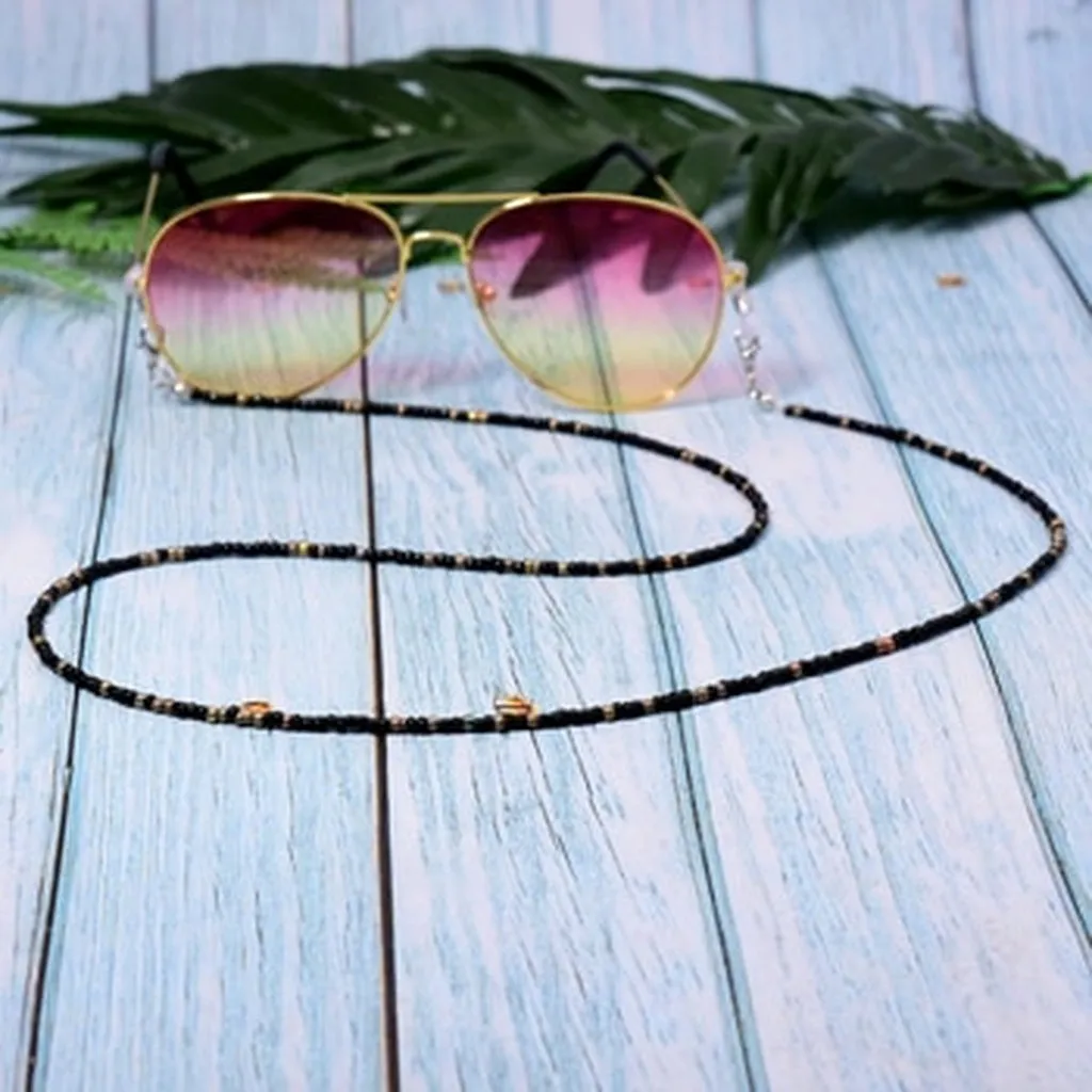 MOON GIRL Colorful Seed Beads Eyeglass Chains Street Stylish Brillenketten Girl Fashion Sunglasses Chain Eyewears Cord Holder