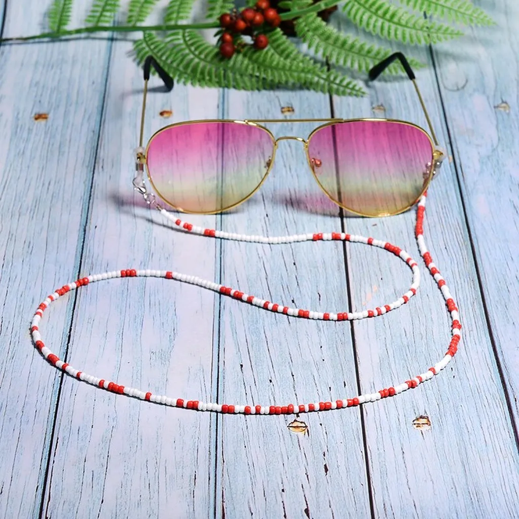 MOON GIRL Colorful Seed Beads Eyeglass Chains Street Stylish Brillenketten Girl Fashion Sunglasses Chain Eyewears Cord Holder