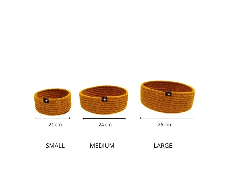 Multi Purpose Cotton Storage Basket | Set of 3
