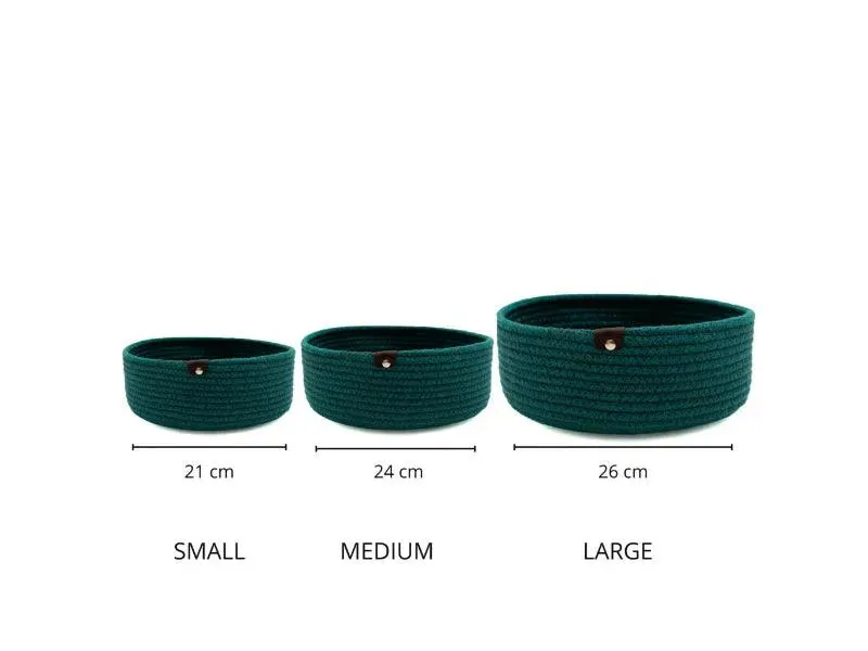 Multi Purpose Cotton Storage Basket | Set of 3