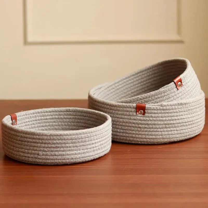 Multi Purpose Cotton Storage Basket | Set of 3