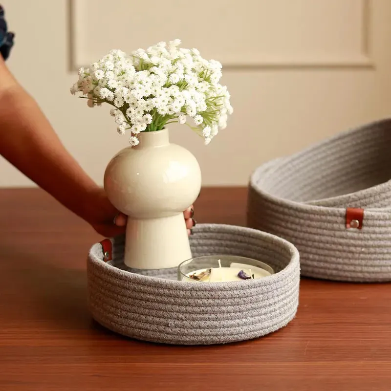 Multi Purpose Cotton Storage Basket | Set of 3