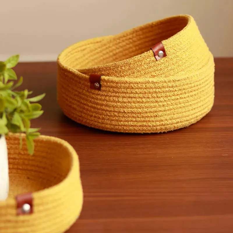 Multi Purpose Cotton Storage Basket | Set of 3