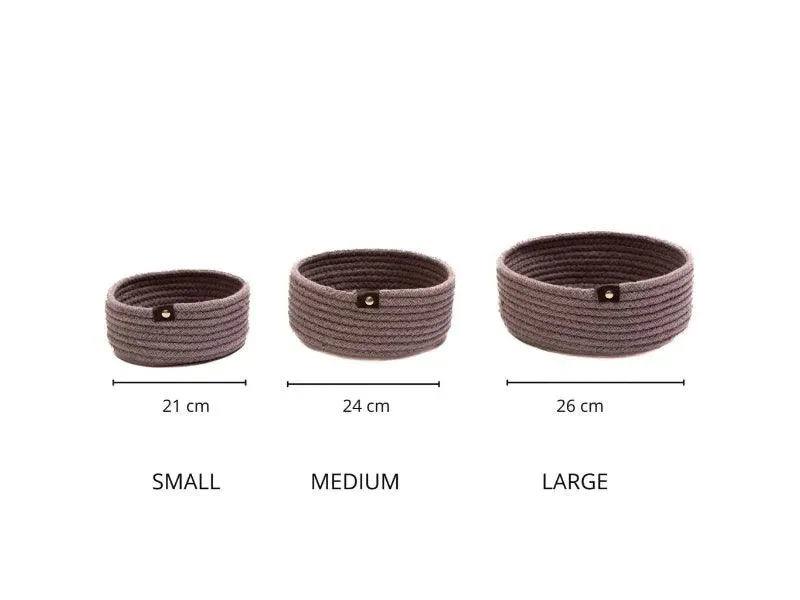 Multi Purpose Cotton Storage Basket | Set of 3