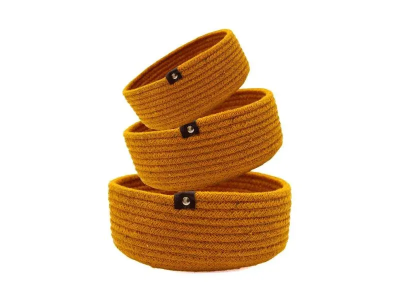 Multi Purpose Cotton Storage Basket | Set of 3