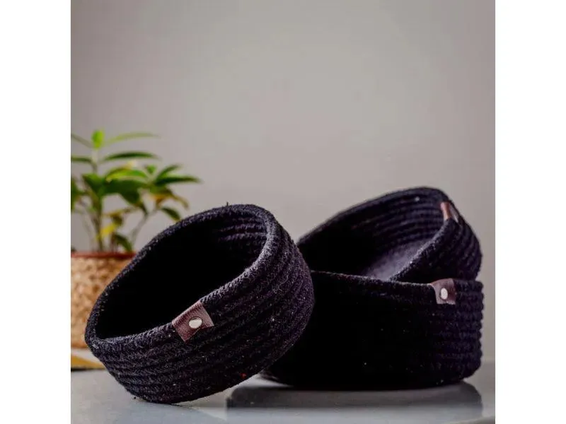 Multi Purpose Cotton Storage Basket | Set of 3