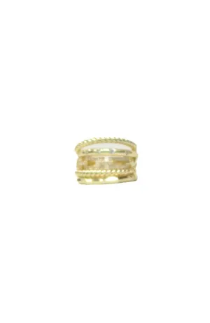 Multi Strand Gold CZ Ring Size 7