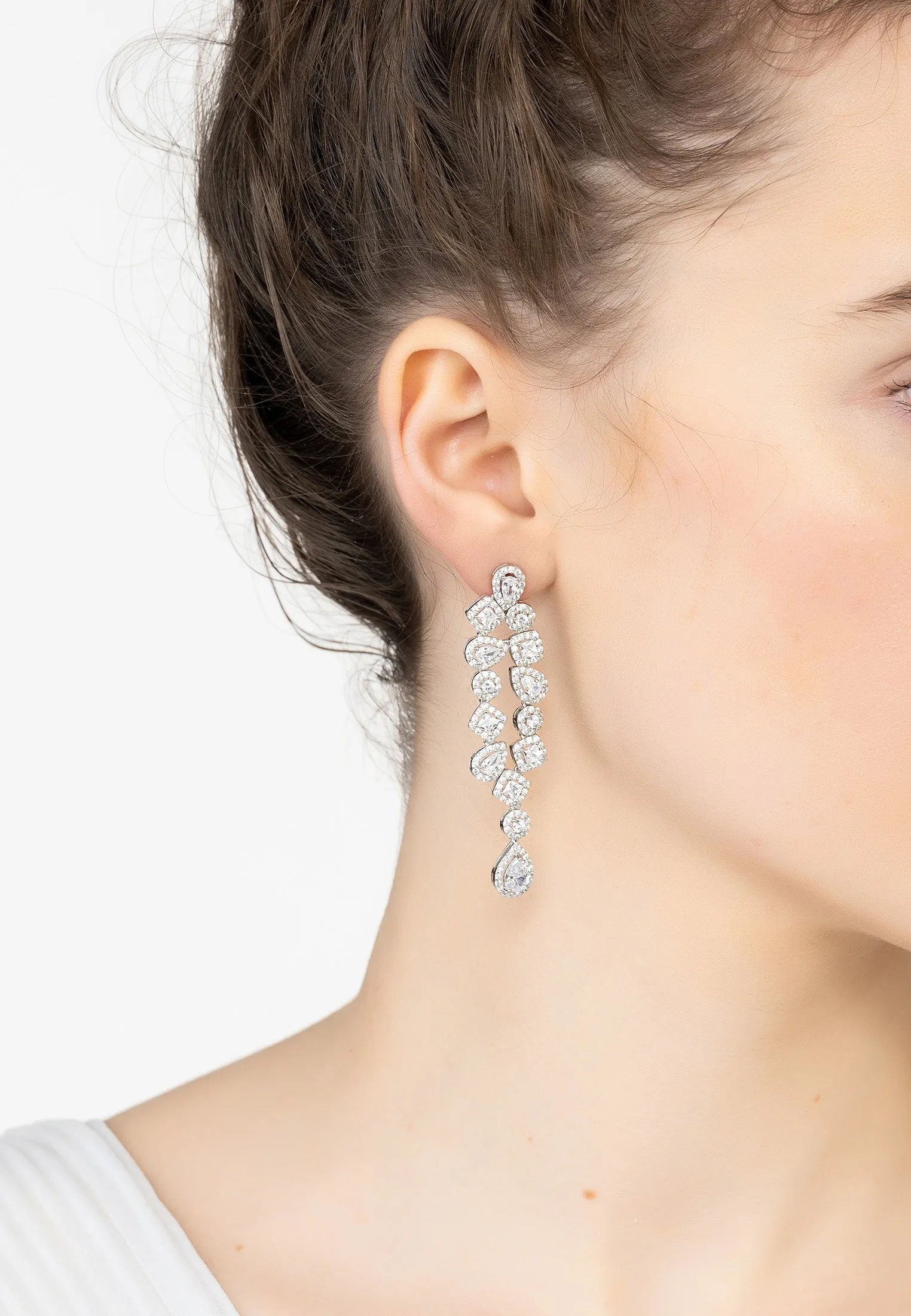 Natalia Chandelier Earrings in Silver
