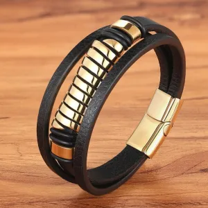 Ocean Conservation Jewelry | Chic Stainless Leather Bracelet
