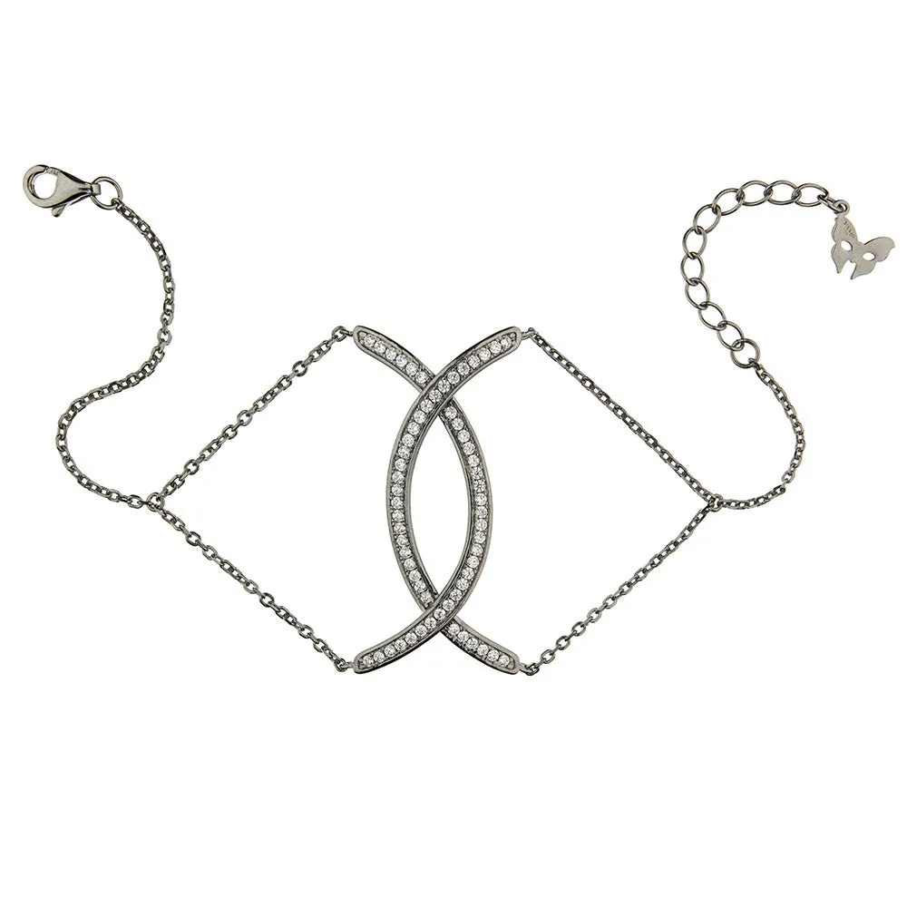 Oxidised Curve Bracelet