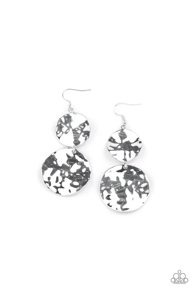 Paparazzi Earring ~ HARDWARE-Headed - Silver
