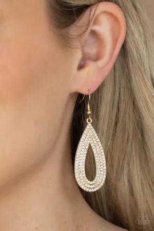 Paparazzi Exquisite Exaggeration - Gold Earring  P5RE-GDXX-236XX