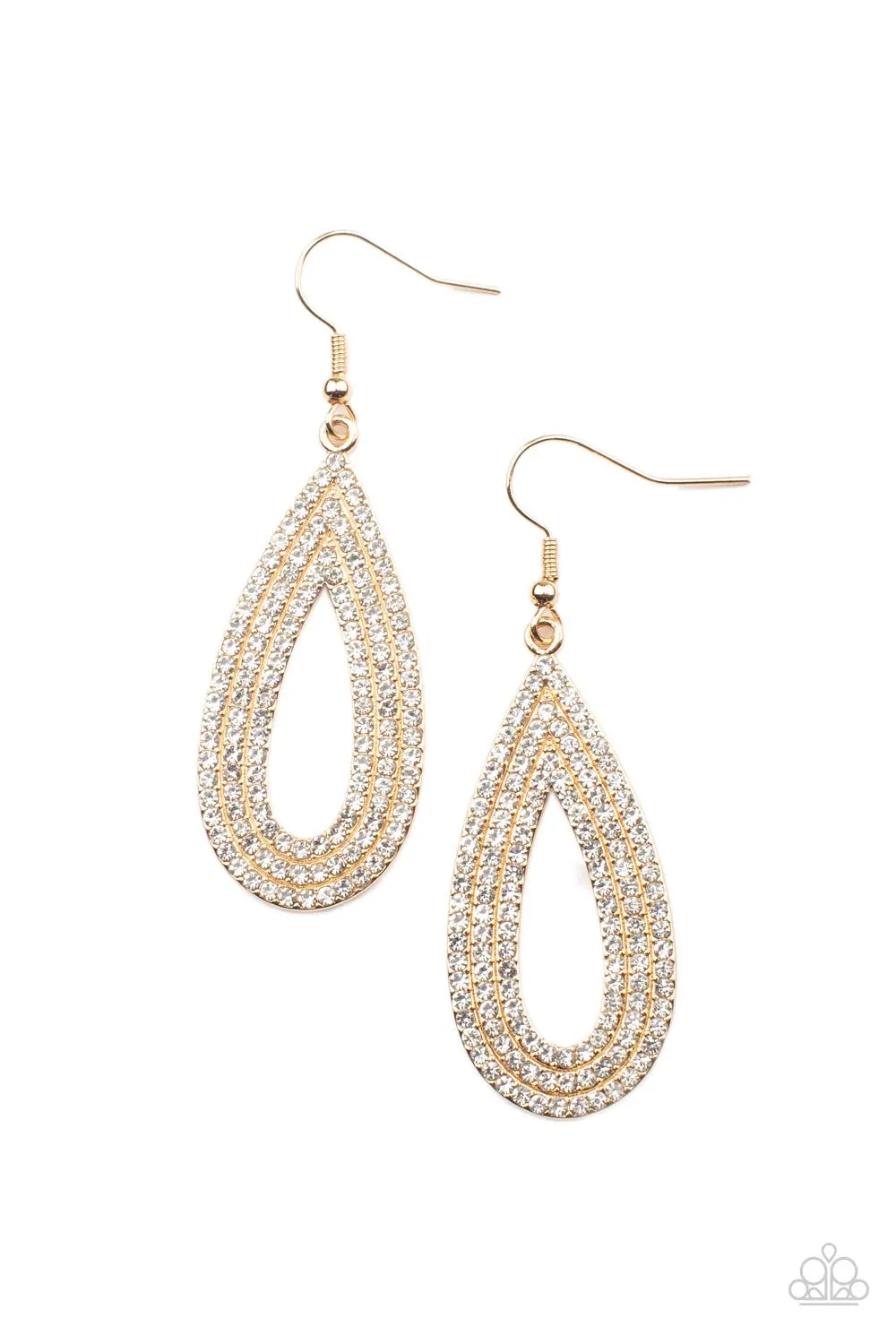 Paparazzi Exquisite Exaggeration - Gold Earring  P5RE-GDXX-236XX