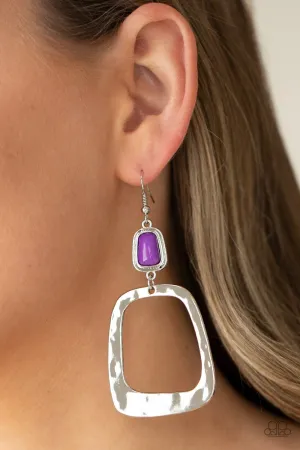 Paparazzi Material Girl Mod Earrings Purple