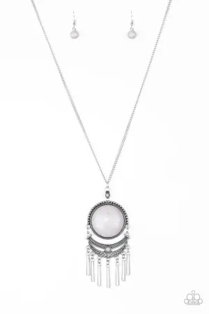 Paparazzi Rural Rustler White Long Necklace