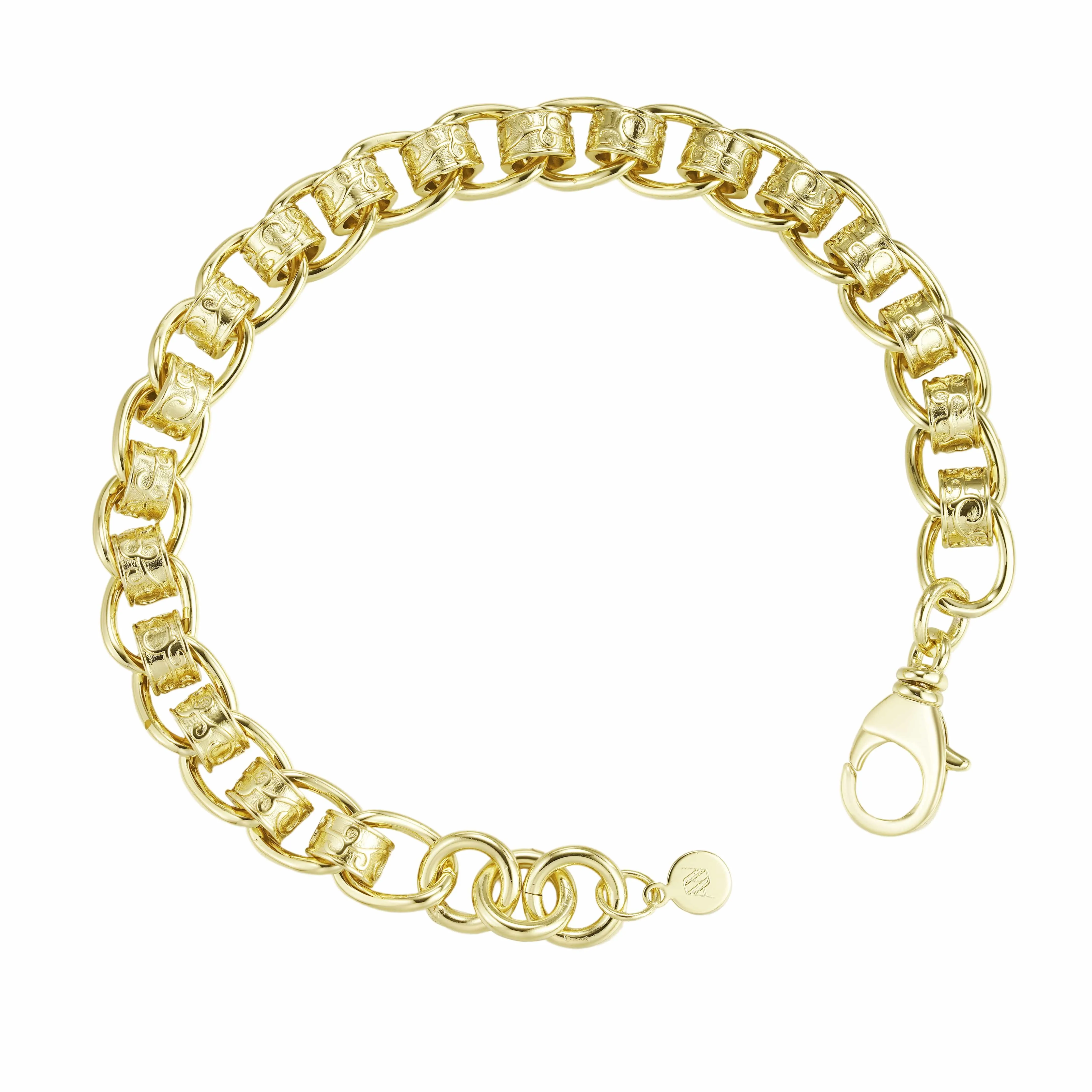 Patterned Rollerball Bracelet 10mm - Gold