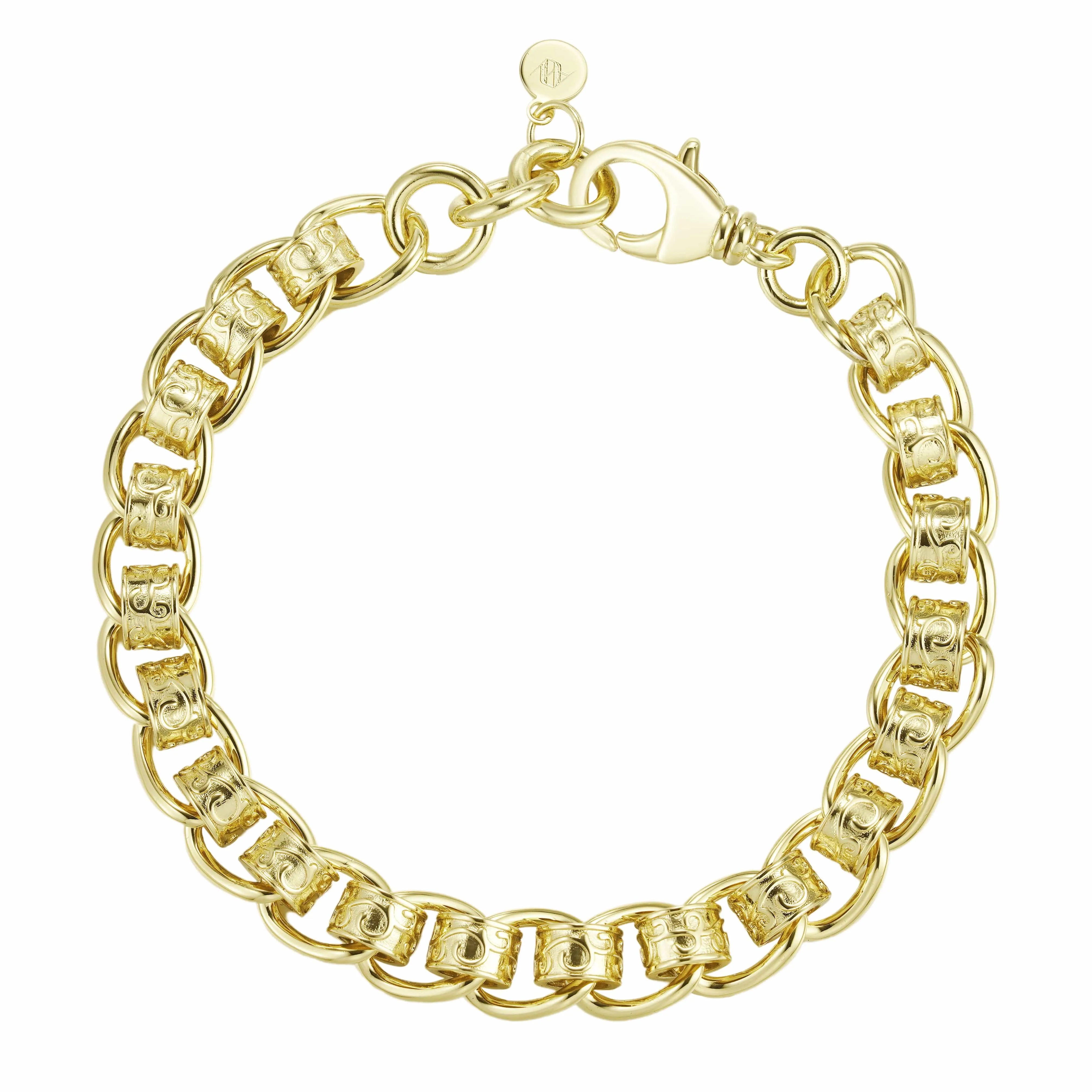 Patterned Rollerball Bracelet 10mm - Gold