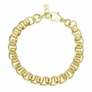 Patterned Rollerball Bracelet 10mm - Gold