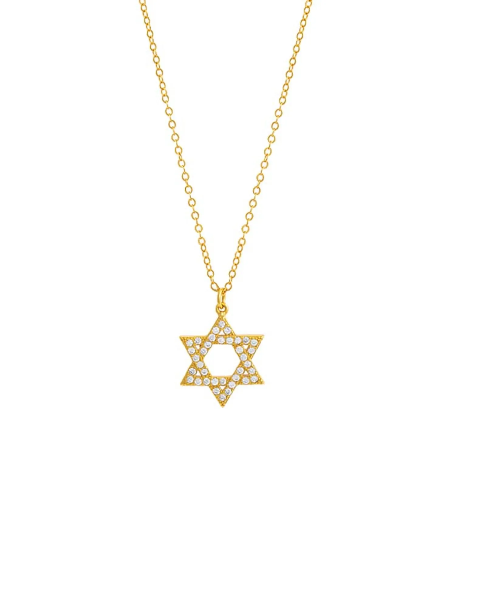 Pave Star Of David Necklace Gold One Size | Gold