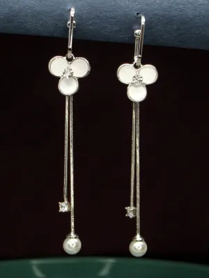 Pearl Drop Exquisite Earrings (Sliver)