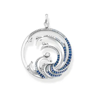 Pendant Wave With Blue Stones | Thomas Sabo