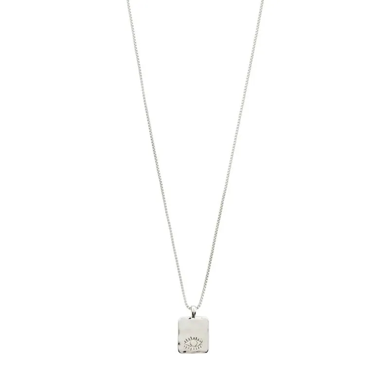 Pilgrim - Thankful Square Pendant Necklace - Silver Plated